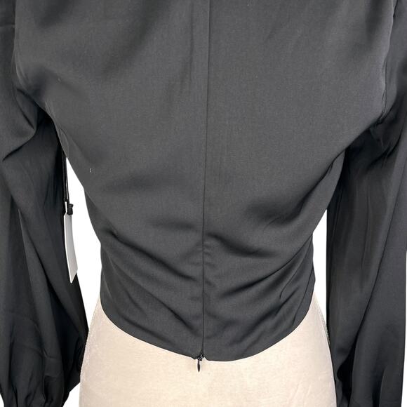 ASTR The Label Womens Shirt Blouse Black Small Cropped New - Picture 8 of 10